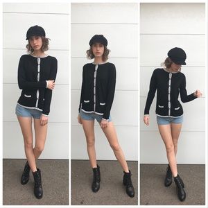 Zara French classic button cardigan sz M